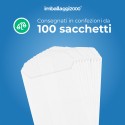 SACCHETTI DI CARTA BIANCHI 7X14 PEZZI 100 - Imballaggi per Tutte le Esigenze