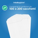 SACCHETTI IN CARTA PER ALIMENTI BIANCHI CONFEZIONE DA 100 PEZZI - Imballaggi per Tutte le Esigenze