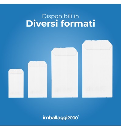 SACCHETTI IN CARTA PER ALIMENTI BIANCHI CONFEZIONE DA 100 PEZZI - Imballaggi per Tutte le Esigenze