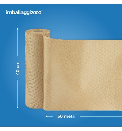 Carta alveolare 3D 40 cm x 50 m – Imballaggio protettivo ecologico - Imballaggi per Tutte le Esigenze