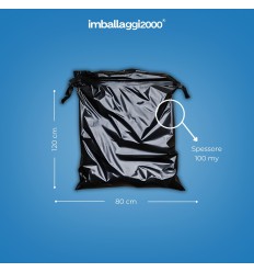 SACCHI PER IMMONDIZIA NERI 80X120 MY 100 - Igiene Sicurezza e Monouso carta 2