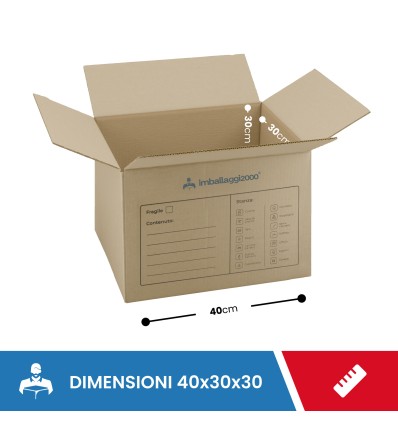 SCATOLA DA TRASLOCO STANDARD 40X30X30 - Imballaggi per trasloco