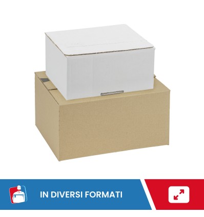 SCATOLE AUTOMONTANTI BIANCHE E AVANA CON CHIUSURA ADESIVA  - ONDA SINGOLA - Scatole