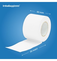 Nastro isolante PVC bianco 50 mm x 25 m – Isotape autoestinguente - Imballaggi per Tutte le Esigenze 2