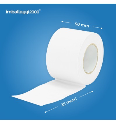 Nastro isolante PVC bianco 50 mm x 25 m – Isotape autoestinguente - Imballaggi per Tutte le Esigenze