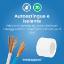 Nastro isolante PVC bianco 50 mm x 25 m – Isotape autoestinguente - Imballaggi per Tutte le Esigenze