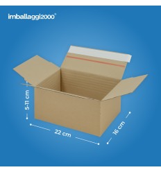 SCATOLE 1 ONDA AVANA AUTOMONTANTI FONDO A SCATTO ANTI EFFRAZIONE CON PATELLA ADESIVA MISURA 22X16X05 FINO A 11 CM ALTEZZA VARIAB 2