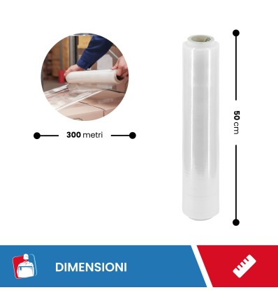 ESTENSIBILE MANUALE H 50 20 MY TRASPARENTE KG 3 ANIMA LEGGERA 300 GRAMMI - Film Estensibile E Pallettizzazione