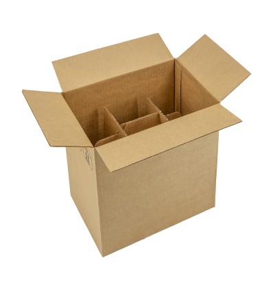 SCATOLA CON CANTINETTA AUTOMONTANTE PER 6 BOTTIGLIE DI VINO BORDOLESE