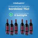 SCATOLA PERSONALIZZATA CON CANTINETTA AUTOMONTANTE PER 6 BOTTIGLIE DI VINO BORDOLESE - Scatole di Cartone
