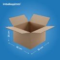 SCATOLE 1 ONDA AVANA AUTOMONTANTI FONDO A SCATTO ANTI EFFRAZIONE CON PATELLA ADESIVA MISURA 35X35X26 - Scatole