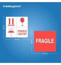 Etichette di spedizione prestampate con scritta FRAGILE - Ufficio E Cancelleria 2