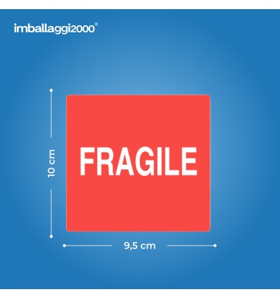Etichette di spedizione 100x95 mm con scritta prestampata fragile - Ufficio E Cancelleria