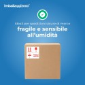 Etichette di spedizione 100x95 mm con scritta prestampata 4 LOGHI FRAGILE - Ufficio E Cancelleria