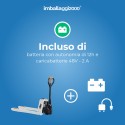 TRANSPALLET COMPLETAMENTE ELETTRICO ALZATA E MOVIMENTO, PROFESSIONALE PORTATA 1500 KG - Transpallet