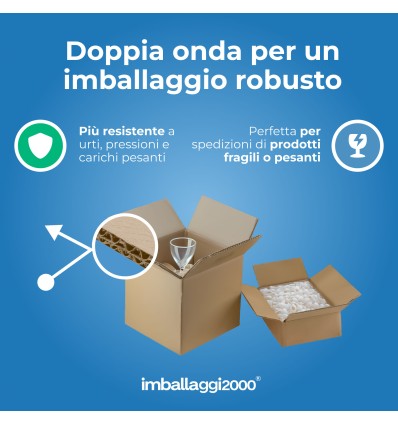 SCATOLA DOPPIA ONDA 37X28X14 - Scatole di Cartone
