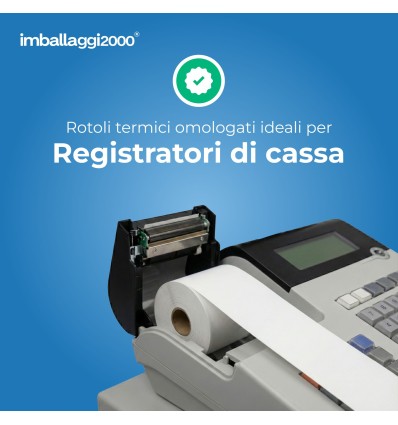 rotoli termici per registratori di cassa mm 57 X 30 MTL omologati in carta termica cf da 50 - Ufficio E Cancelleria