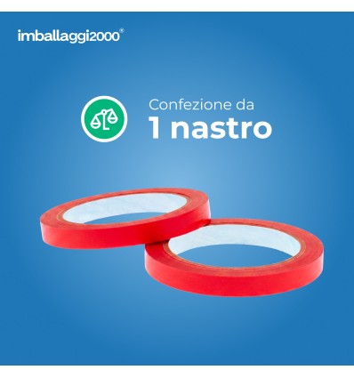 Nastro adesivo rosso stretto in polipropilene - Nastri Adesivi