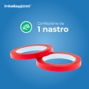 Nastro adesivo rosso stretto in polipropilene - Nastri Adesivi