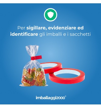 Nastro adesivo rosso 12x66 in polipropilene - Nastri Adesivi