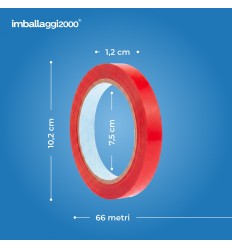 Nastro adesivo rosso stretto in polipropilene - Nastri Adesivi 2