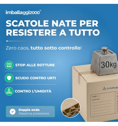 SCATOLA DA TRASLOCO RINFORZATA 80x60x50 - Scatole di Cartone