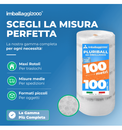 Pluriball rotolo 100cmx100mt 55 gr/mq - Pluriball in Rotoli