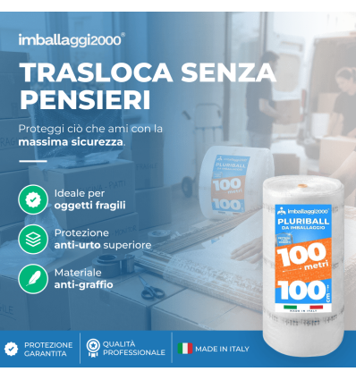 Pluriball rotolo 100cmx100mt 55 gr/mq - Pluriball in Rotoli