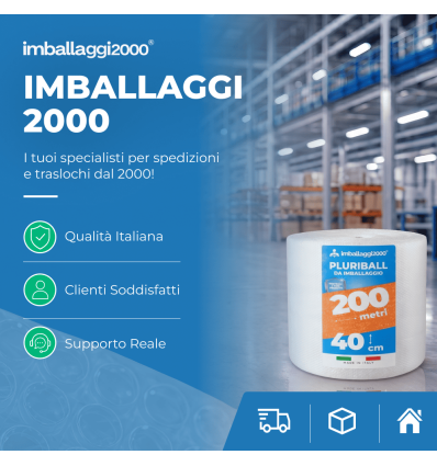 Pluriball rotolo 40cmx200mt 55 gr/mq - Pluriball in Rotoli