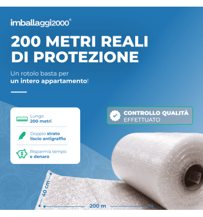 Pluriball rotolo 40cmx200mt 55 gr/mq - Pluriball in Rotoli