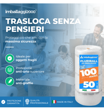 Pluriball rotolo 50cmx100mt 55 gr/mq - Pluriball in Rotoli