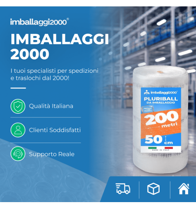 Pluriball rotolo 50cmx200mt 55 gr/mq - Pluriball in Rotoli