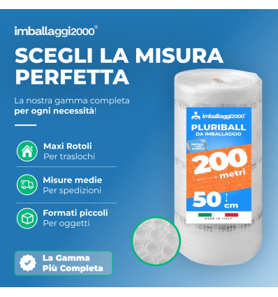 Pluriball rotolo 50cmx200mt 55 gr/mq - Pluriball in Rotoli