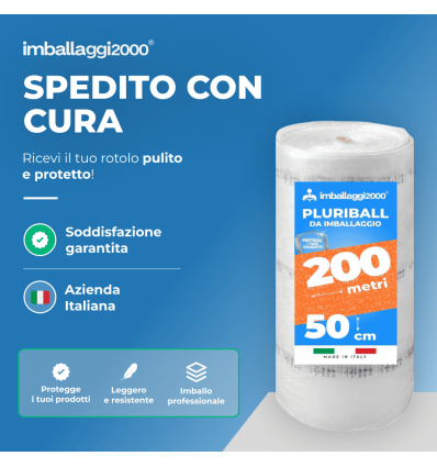 Pluriball rotolo 50cmx200mt 55 gr/mq - Pluriball in Rotoli