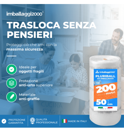 Pluriball rotolo 50cmx200mt 55 gr/mq - Pluriball in Rotoli
