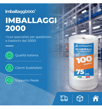 Pluriball rotolo 75cmx100mt 55 gr/mq - Pluriball in Rotoli