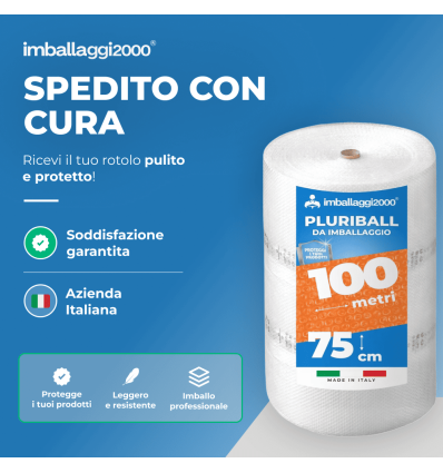 Pluriball rotolo 75cmx100mt 55 gr/mq - Pluriball in Rotoli