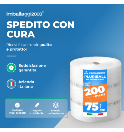 Pluriball rotolo 75cmx200mt 55 gr/mq - Pluriball in Rotoli