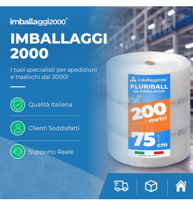 Pluriball rotolo 75cmx200mt 55 gr/mq - Pluriball in Rotoli