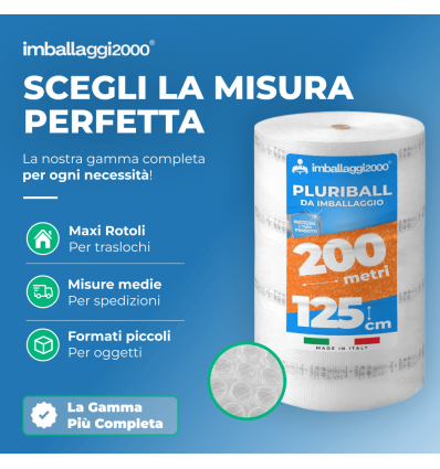 Pluriball rotolo 125cmx200mt 55 gr/mq - Pluriball in Rotoli