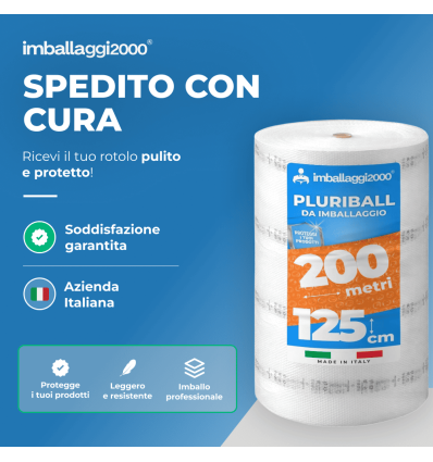 Pluriball rotolo 125cmx200mt 55 gr/mq - Pluriball in Rotoli