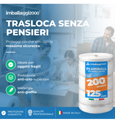 Pluriball rotolo 125cmx200mt 55 gr/mq - Pluriball in Rotoli