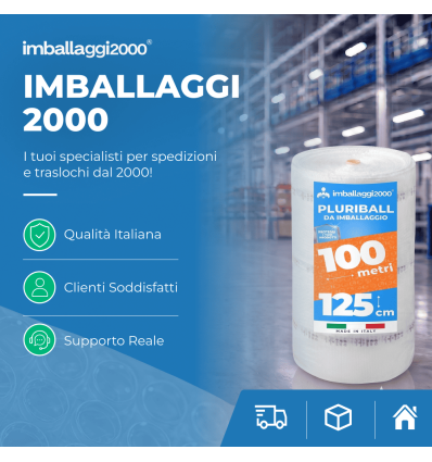 Pluriball rotolo 125cmx100mt 55 gr/mq - Pluriball in Rotoli