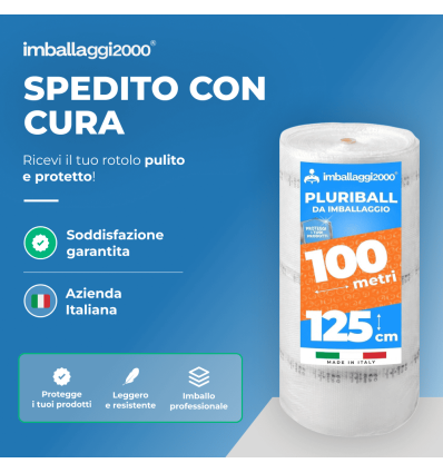 Pluriball rotolo 125cmx100mt 55 gr/mq - Pluriball in Rotoli