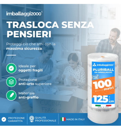Pluriball rotolo 125cmx100mt 55 gr/mq - Pluriball in Rotoli