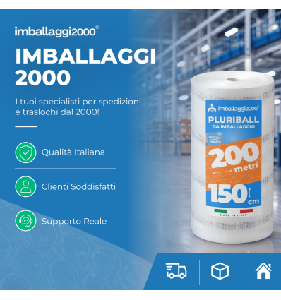 Pluriball rotolo 150cmx200mt 55 gr/mq - Pluriball in Rotoli