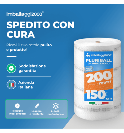 Pluriball rotolo 150cmx200mt 55 gr/mq - Pluriball in Rotoli