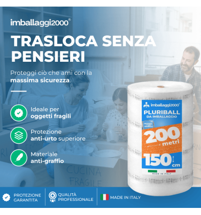 Pluriball rotolo 150cmx200mt 55 gr/mq - Pluriball in Rotoli