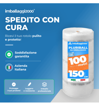 Pluriball rotolo 150cmx100mt 55 gr/mq - Pluriball in Rotoli