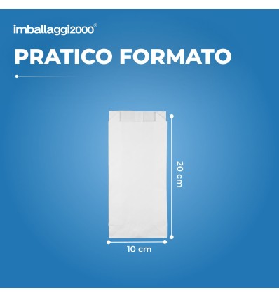 SACCHETTI DI CARTA BIANCHI 10X20 - Imballaggi Alimentari